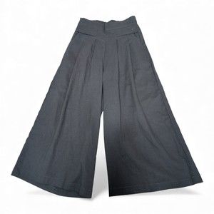 Mu Mianxiu High-Waist Wide-Leg Blue Pleated Pants - Size S